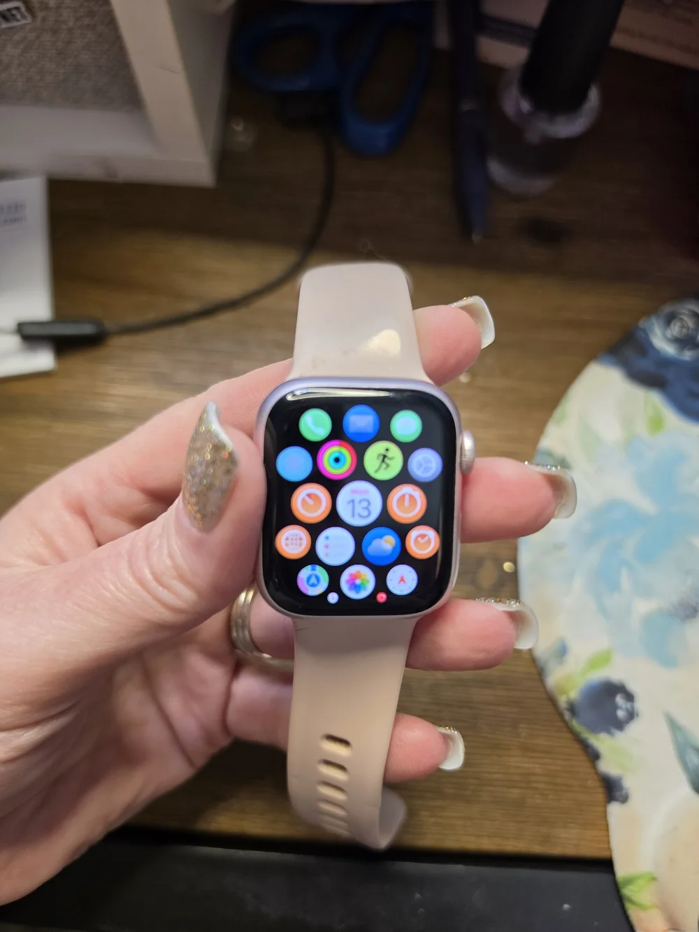 Apple Watch Series 9 (Rosegold) with Blush Pink Silicone Band